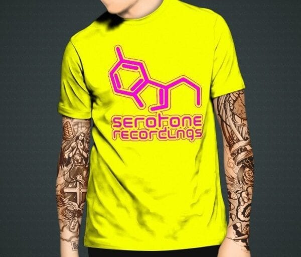 Serotone-Recordings-T-shirt-yellow and pink